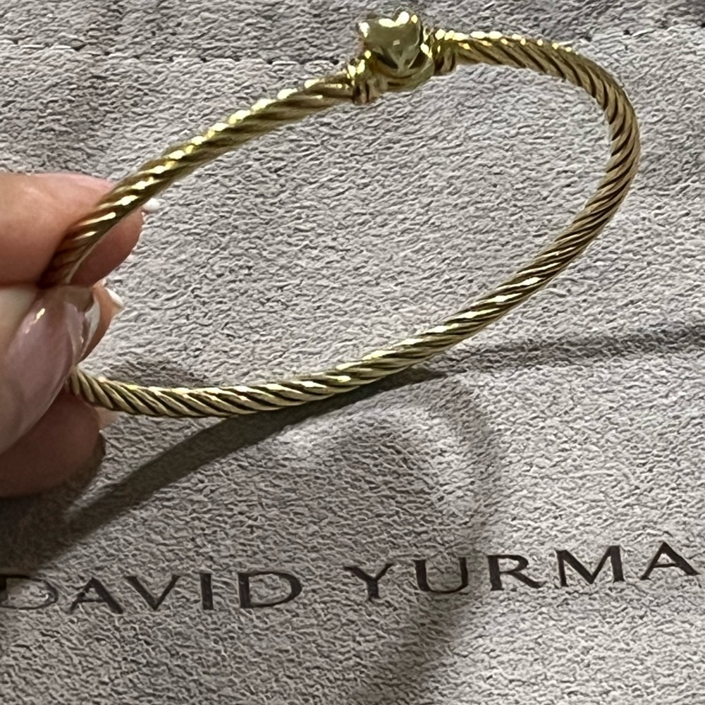 Authentic David Yurman Cable Heart Bracelet 18K Yellow Gold
